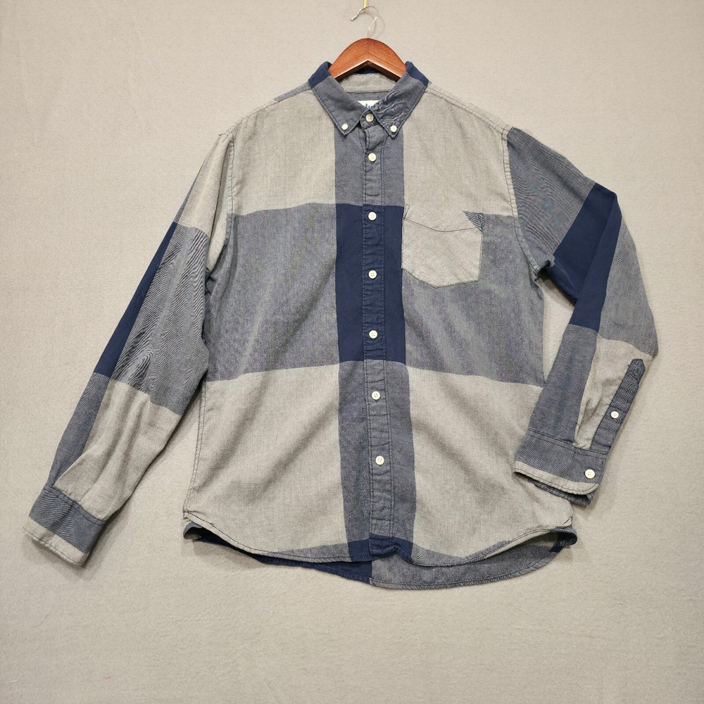 Urban Pipeline Mens Blue‎ Block Button Up Long Sleeve Shirt Size Medium